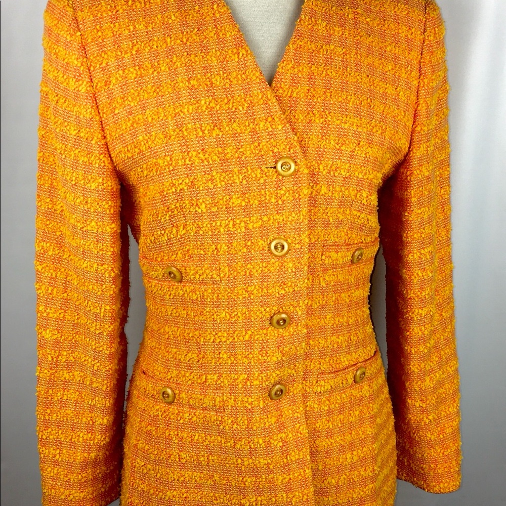 Escada Margaretha Ley Cotton Blend Tweed Suit skirt (40)Jacket(38)US 8 set